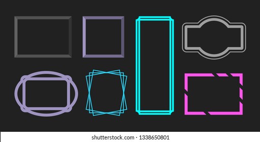 Set of various frame. Picture decoration design. Blank space for message. Empty template for certificate and diploma.