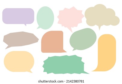 Set various free shapes speech bubbles on white background. chat box or chat vector square and doodle message or communication icon Cloud speaking for comics and minimal message dialog