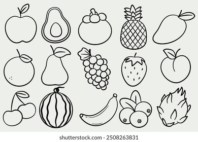Conjunto de varios Vectores de frutas