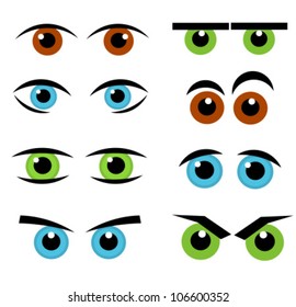 Set of various funny eyes - emotions. Vector illustration