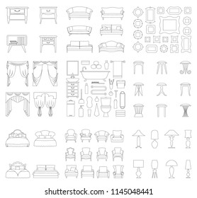 Vector Set Handdrawn Furniture Stock Vector (Royalty Free) 601736183