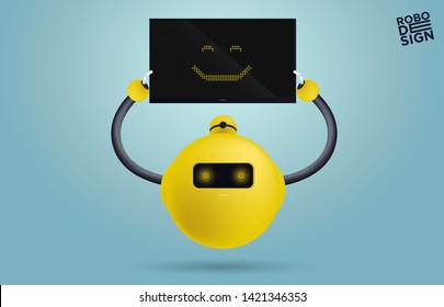 Set of various futuristic robots activity vector illustration. Robot innovation technology science emotions
