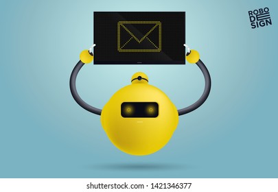 Set of various futuristic robots activity vector illustration. Robot innovation technology science emotions