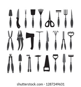 Set of various gardening tools isolated on white background. Garden tool kit. Vector illustration for your graphic design.