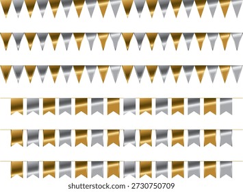 Un conjunto de varias ilustraciones de guirnaldas