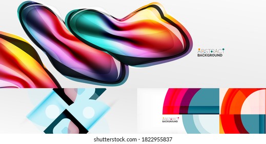 Conjunto de diversos fondos abstractos geométricos. Colección de documentos de escritorio universales