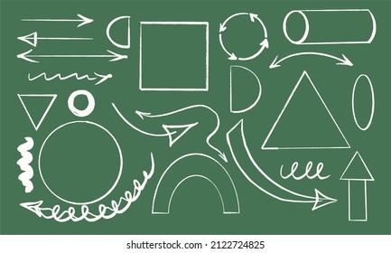 Conjunto de formas geométricas variadas. Diseño plano, ilustración vectorial.