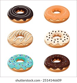 Conjunto de vários ícones de ilustração de rosca vidrada 