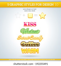 Set of Various Graphic Styles for Design.
