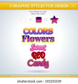 Set of Various Graphic Styles for Design.