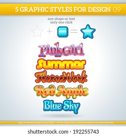 Set of Various Graphic Styles for Design.