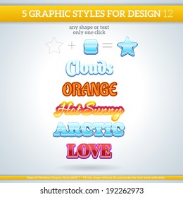 Set of Various Graphic Styles for Design.