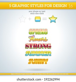 Set of Various Graphic Styles for Design.