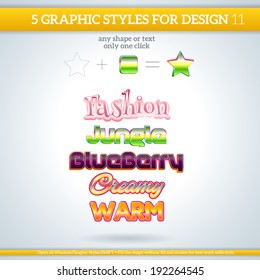 Set of Various Graphic Styles for Design.