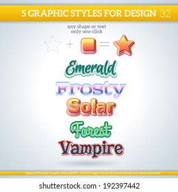 Set Of Various Graphic Styles For Design.