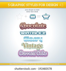 Set of Various Graphic Styles for Design.