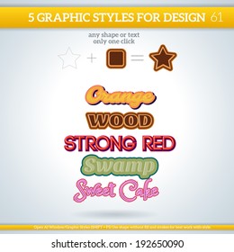 Set of Various Graphic Styles for Design.