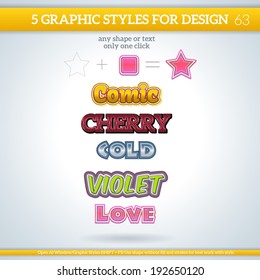 Set of Various Graphic Styles for Design.