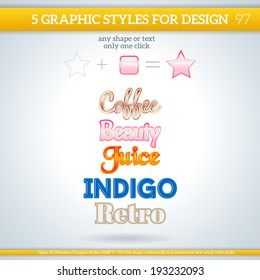 Set of Various Graphic Styles for Design.