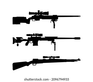 Conjunto de varias siluetas de pistolas