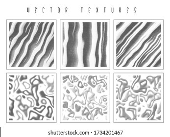 Set of the various halftone backgrounds.  Black and White vector overlays.  Grunge textures for web design, advertisement  banners, comic books, posters, packaging.