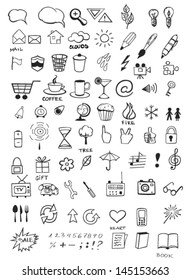 Set Of Various Hand Drawn Icons