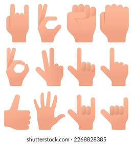 Set Of Various Hand Gestures Vectorart