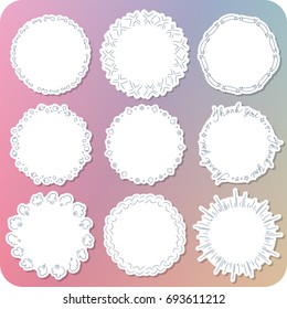 Set of various hand paint girly frame label 04