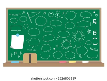 Set of various hand-drawn speech bubbles