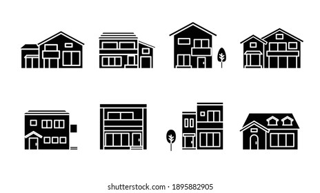 A set of various house icons and illustrations