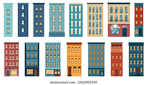 a set of various illustrations of houses