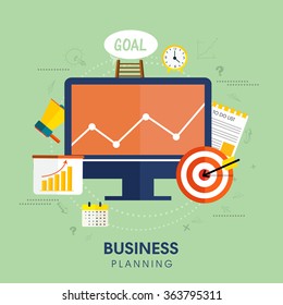 Set of various infographic elements for Business Planning concept.