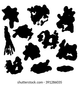 Set of various ink stains. Grunge vector blots and splashes. Elements for your design.
