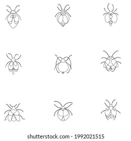 verschiedene Insekten-, Käfer- und Ladybugs