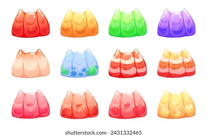 A set of various jellybean illustrations.