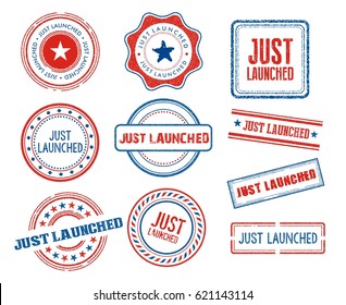 Set of various Just Launched stamps