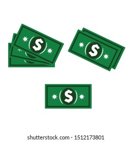 Set a various kind of money. Flat vector cartoon money illustration. 