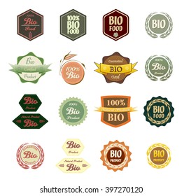 A set of various labels Bio food and natural product