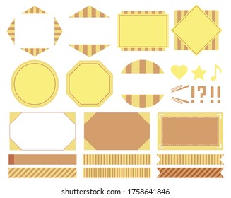 set of various labels, stickers and ribbons isolated on white background . banners, labels, frames. Heart, star, musical note, exclamation mark