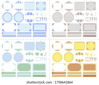 set of various labels, stickers and ribbons isolated on white background . banners, labels, frames. Heart, star, musical note, exclamation mark