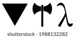 Set of various LGBTQ movements pride symbols. Triangle, labrys, lambda icons. Vector illustration
