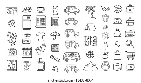 Set of various line icons. 