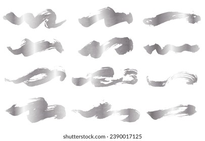 Set of various lines written by brush (silver)