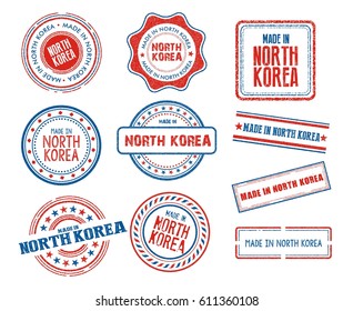 Set of various made in North Korea stamps