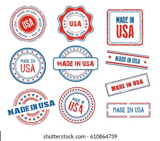 Set of various made in USA stamps