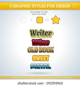 Set of Various Metallic Graphic Styles for Design.