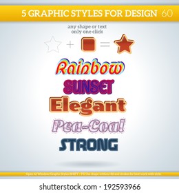 Set of Various Metallic Graphic Styles for Design.