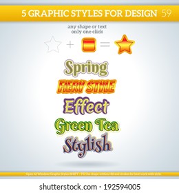 Set of Various Metallic Graphic Styles for Design.