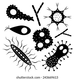 Set of various microbes. Vector illustration