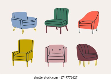 Set Chair Use Animation Illustration Scene Stock Vector (Royalty Free ...